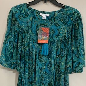 Teal Paisley Midi Dress
